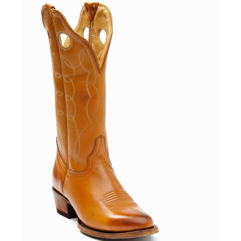 IDYLLWIND Tan Wom Sz 10 Rider Western Cowboy Boots Pointed Toe Pull Tab Stitch